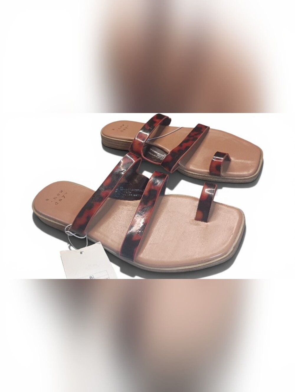 a new day Tortoiseshell Strap Slide Sandals - Brown/Black